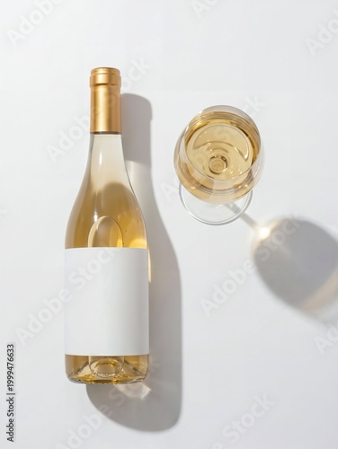 White Wine Bottle Label Mockup – Premium Packaging Presentation