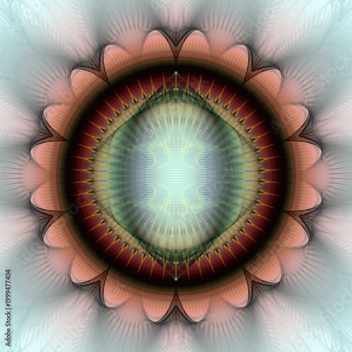 Red glowing bright fractal ornament