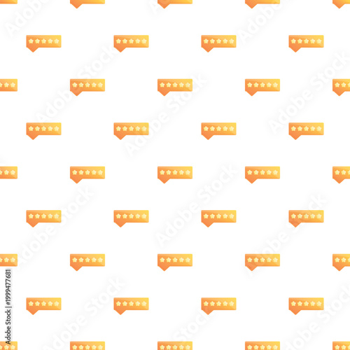 Five stars customer rating speech bubble items forming a seamless pattern