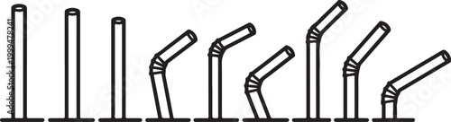 Foto Black stairs and ladder icons set on white background vector Vector