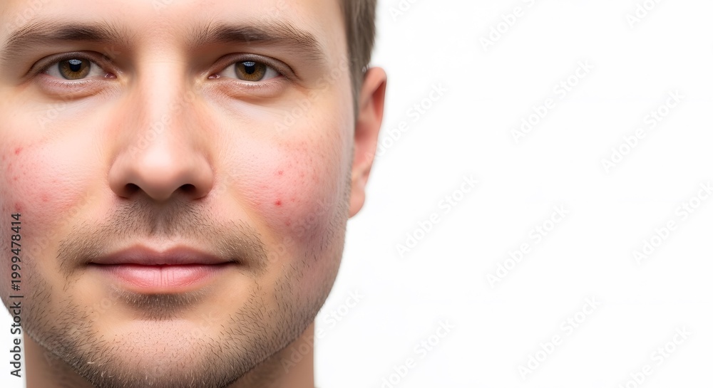 Obraz premium Close up portrait of a man with neutral expression and focused gaze