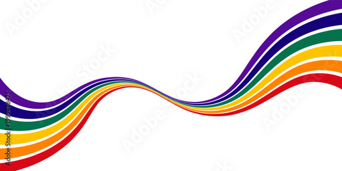 Abstract background of rainbow groovy Wavy Line design in retro 1970s hippie style. Abstract rainbow wave line background design in retro style. Rainbow. Samples of pride. Vector illustration.eps,10