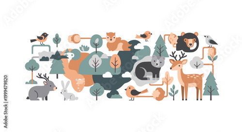 A charming, minimalist illustration of an elephant and tree evokes a sense of peacefulness and growth. Perfect for children's materials, blog posts, o