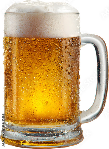 Fresh Draft Beer in a Transparent 500ml Glass Mug