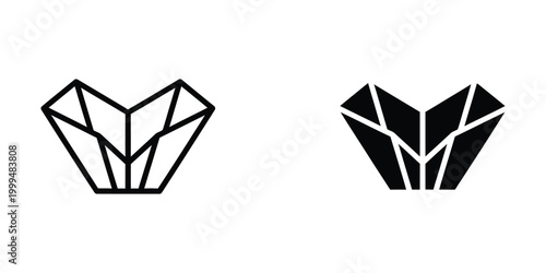 Abstract geometric shapes in black and white with sharp lines and angles