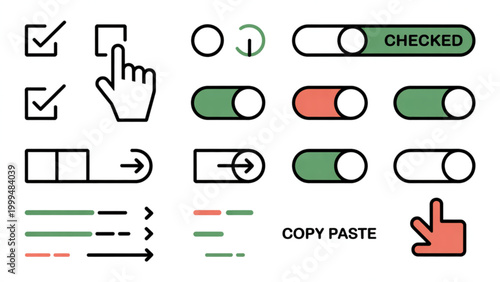 Minimal UI Selection Icons Pack  Checkmarks, Cursors, Toggles and Interface Elements