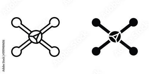 Black and white chemical molecule structure diagram for science and education