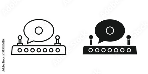 Dj turntable with speech bubble music icon for audio or music themes