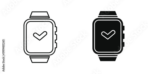 Smartwatch with heart icon on screen showing health or fitness tracking