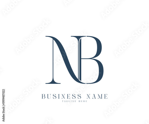 Initial letters NB logo design vector