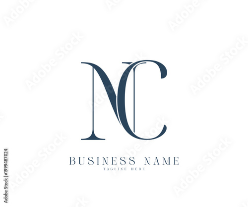 Initial letters NC logo design vector