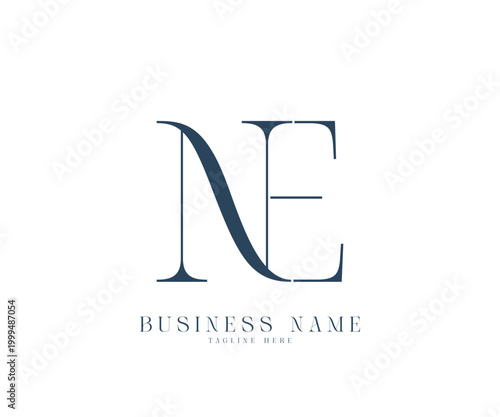 Initial letters NE logo design vector