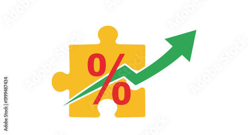 Increasing business growth rate puzzle piece.