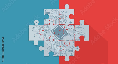 Jigsaw Puzzle Pieces Connected Together.