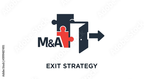 Mergers and acquisitions exit strategy concept.