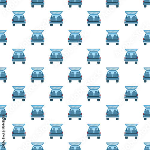 Light blue compact cars forming a seamless automotive pattern on a white background