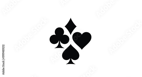 Foto Playing card suits silhouette on a white background