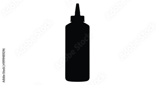 Squeeze bottle silhouette black outline on white background