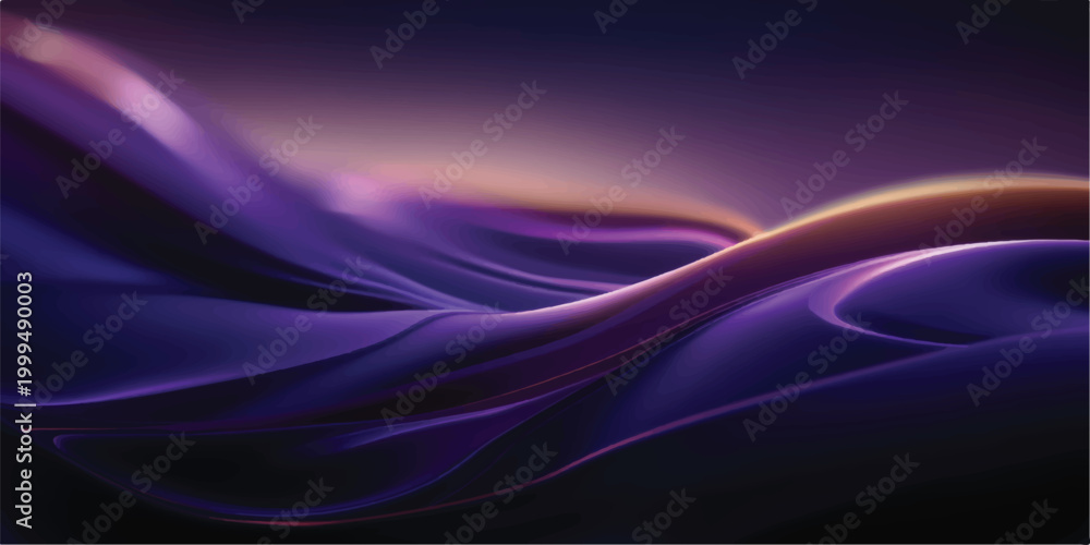 Obraz premium Abstract purple and orange flowing waves with subtle light effects abstract background digital art background texture gradient design shapes smooth
