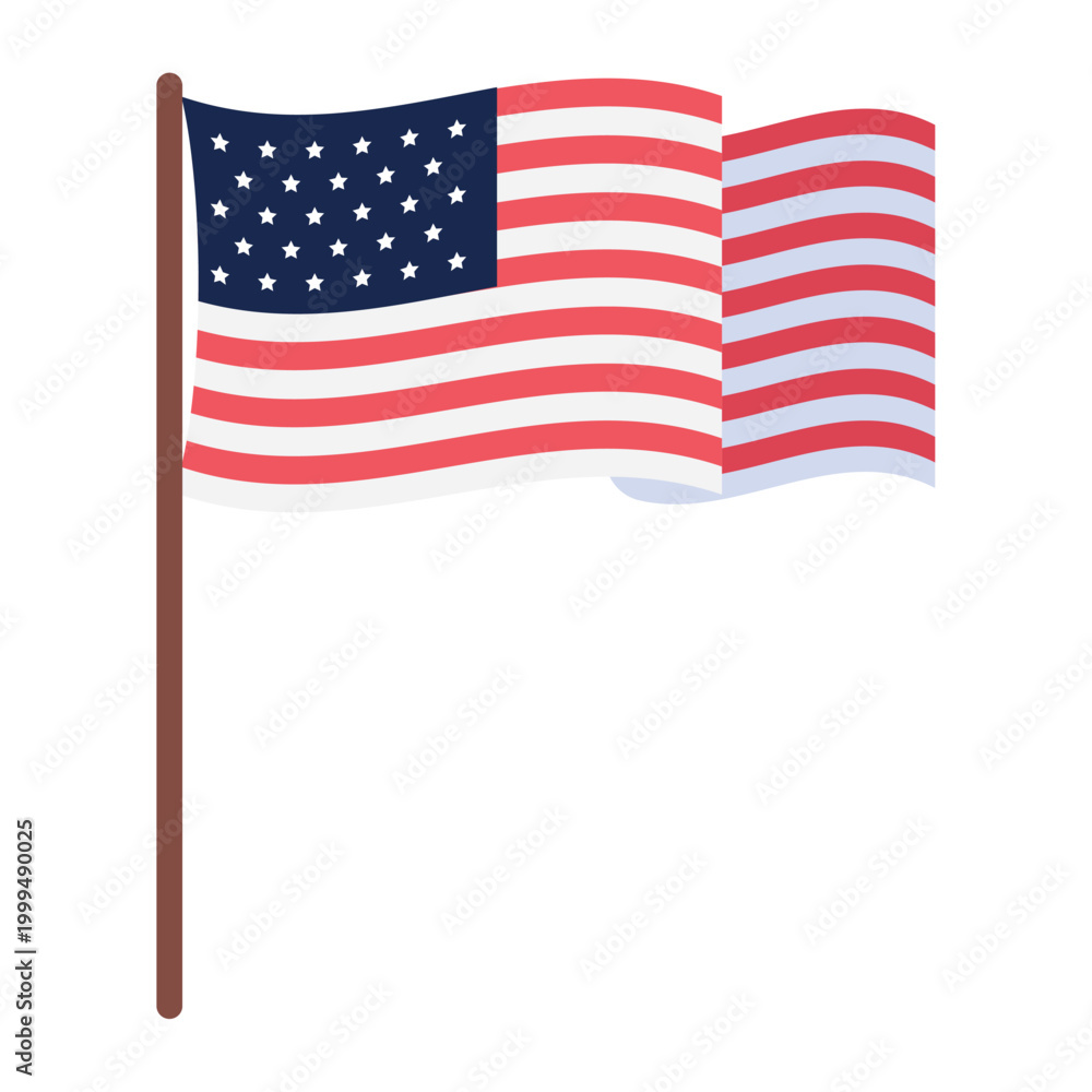 Fototapeta premium United States Flag Waving Patriotic Symbol