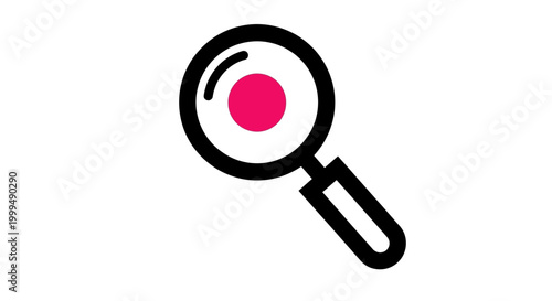 Magnifying glass with red lens.