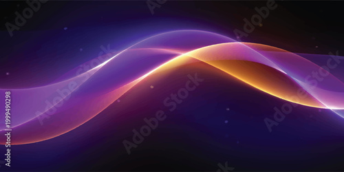 Ethereal glowing abstract wavy lines in purple and orange with sparkles on a dark cosmic background abstract background ethereal futuristic technology wallpaper particle movement translucent