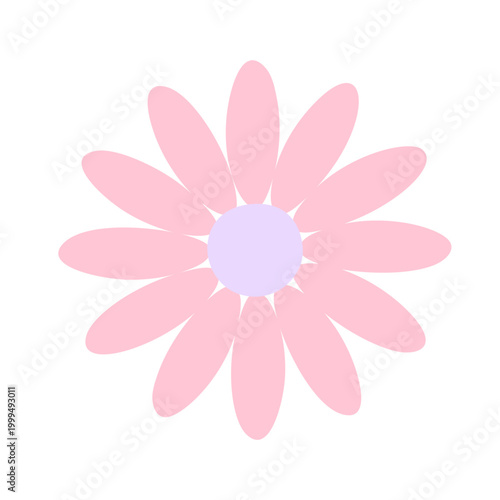 Cute whimsical flower hand drawn simple flat style vector illustration, symbol of spring, cozy home, spring Easter holidays celebration decor, clipart for cards, banner, springtime decoration