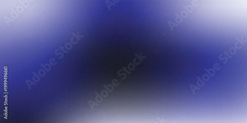 Light blue white illuminated spots on black, grainy color gradient background, noise texture effect, copy space