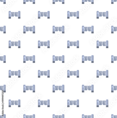 Turnstile barriers creating a repeating pattern for public transit access and security