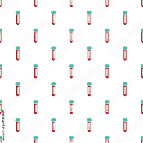 Blood test tubes with hiv aids labels creating a repeating pattern