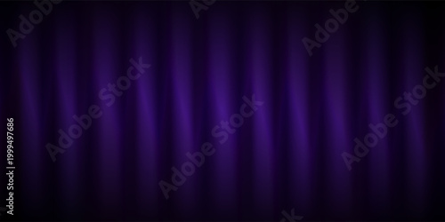 Royal purple velvet curtains background. Closed curtain backdrop for theater stage or cinema, circus. Vector textile room scene screen. Violet fabric drapery wallpaper for award, show, performance