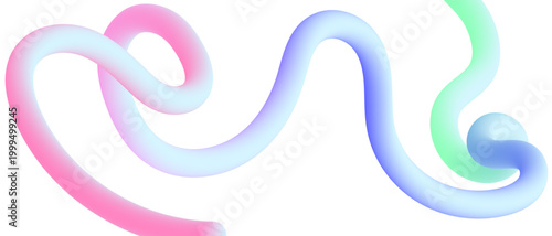 Colorful ribbon wave lines design with smooth curves, abstract flowing stripe pattern, modern dynamic vector illustration.