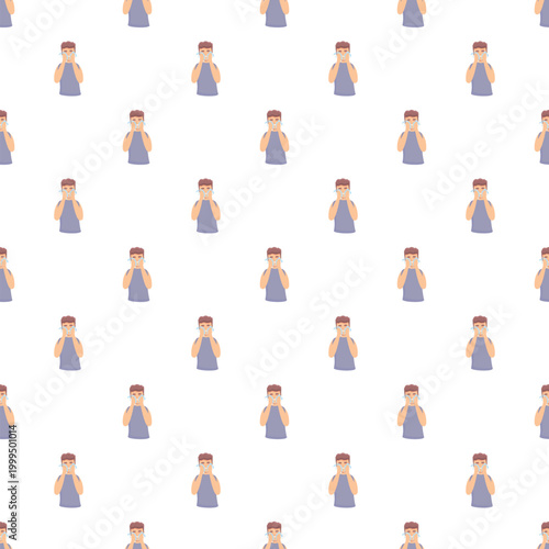 Cartoon men weeping with tears creating a repeating seamless background