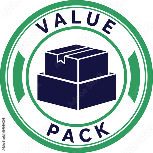Value Pack Seal Badge Icon for Promotional Packaging and Discount Offers