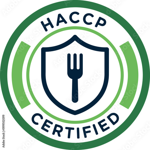 HACCP Certified Seal Badge Vector Icon for Food Safety and Quality Assurance