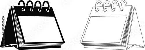 Black and white sketch of two small notepad blocks with spiral binding