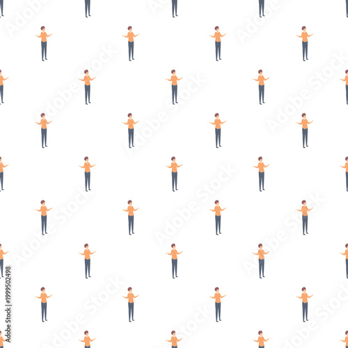 Cartoon man in orange shirt reflecting feelings of uncertainty