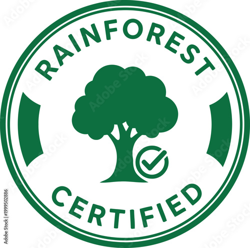 Rainforest Certified Eco Friendly Green Seal Badge for Sustainable Products and Packaging