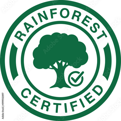 Rainforest Certified Eco Friendly Green Seal Badge for Sustainable Products and Packaging