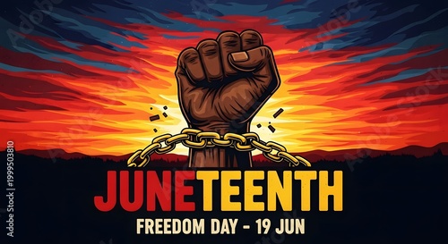 Juneteenth freedom day celebrating emancipation and black history with a powerful image