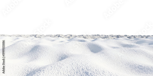 Vast empty white snow dunes under a bright winter sky