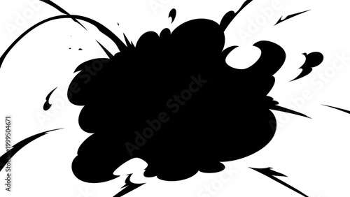 爆発の衝撃のシルエット素材_16:9