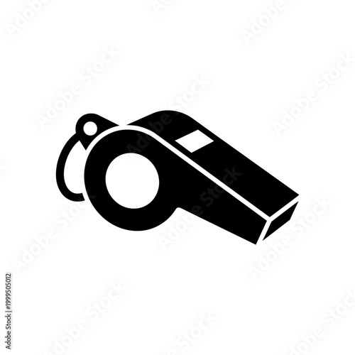Simple black silhouette of a whistle