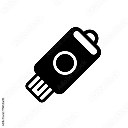 USB flash drive icon with white circle