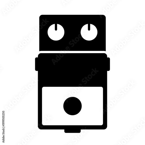 Simple black and white illustration of an effect pedal