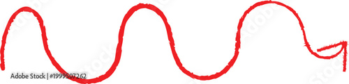 Red sine wave illustration on a white background simple graphic design