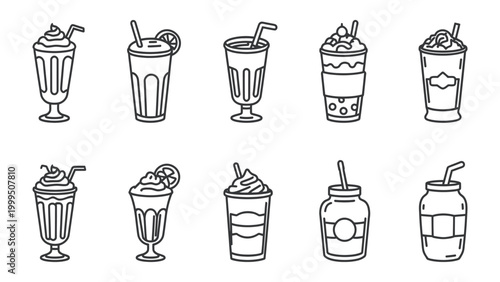 Vászonkép Cool Concoctions: An illustrative overview of various refreshing beverage, each crafted to tantalize the taste buds and quench any thirst