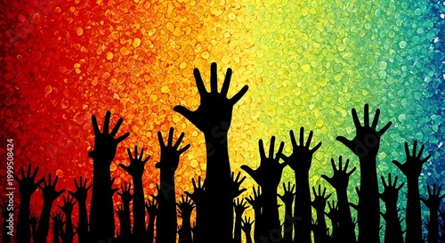 Juneteenth freedom celebration raised hands symbolize liberation and hope for equality