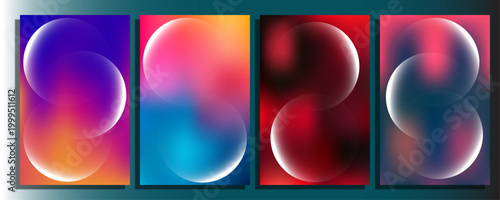 Abstract colorful ellipses a gradient spectrum of modern art