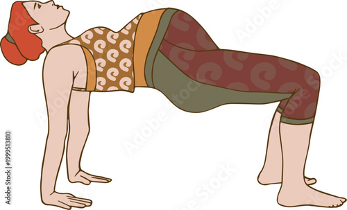 pregnant woman in bridge yoga pose for prenatal wellness